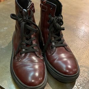 Geox girls waterproof burgundy boots